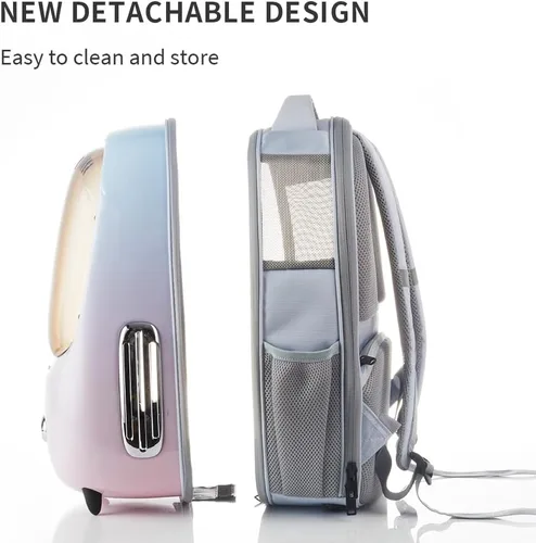 Miniatura 5 de PETKIT Mochila transportadora para gatos con ventilador incorporado y luz, mochila burbuja para mascotas aprobada por aerolíneas para gatitos