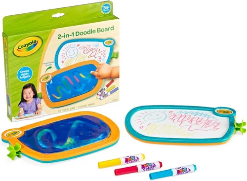 Miniatura 7 de Crayola Tablero de dibujo 2 en 1 para niños pequeños, tableta de dibujo blanda y borrable, juguete educativo para niños pequeños, actividad