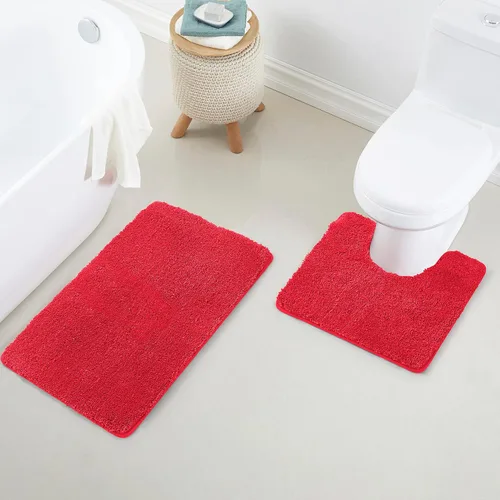 Miniatura 64 de YHF - Alfombras de baño de 20 x 32 pulgadas, extra gruesas y suaves, de microfibra peluda, lavables a máquina, alfombras de baño absorbentes, tapete