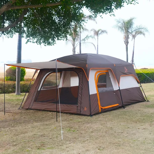 Miniatura 7 de KTT Extra Large Tent 6-12-14 Person,Family Cabin Tents,2 Rooms,3 Doors and 3 Windows with Mesh,Straight Wall,Waterproof,Double Layer,Big Tent for