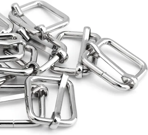 Miniatura 22 de CooBigo Paquete de 25 hebillas deslizantes ajustables de metal de 1 pulgada, ajustador rectangular Tri-Glide, deslizador de correa de tirantes