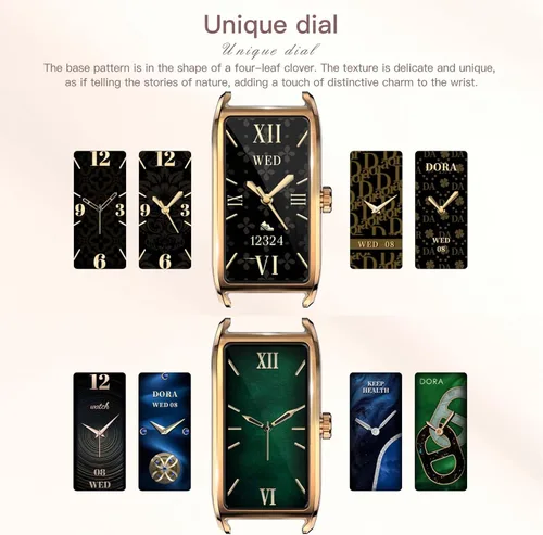 Miniatura 7 de Amoled Laies - Reloj inteligente para mujer, reloj inteligente con correa de piel, monitor de ritmo cardíaco, estrés, sueño, 12 modos deportivos