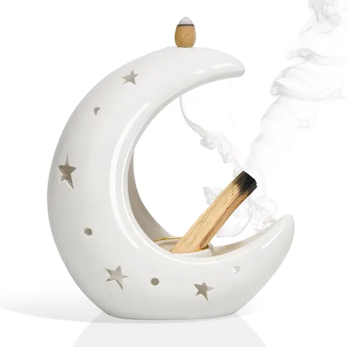 Miniatura 14 de ZenBless Soporte de incienso multifunción para quemar Palo Santo, manchas de salvia, varillas de incienso, soporte de cerámica hecho a mano