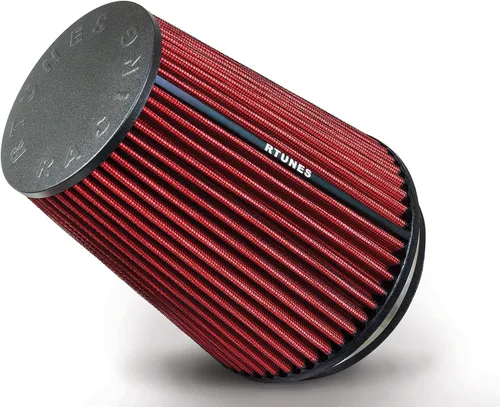 Miniatura 8 de Rtunes Racing RED 3.5" 89 mm Cono de admisión de aire frío para camiones de repuesto de entrada Rendimiento Lavable Abrazadera Filtro de aire seco