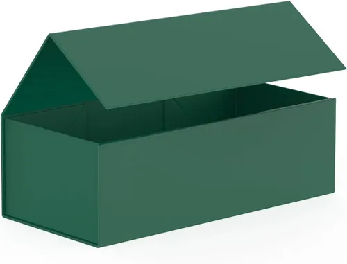 Caja de Regalo 12" x 6" x 4" Pulgadas, Caja de Regalo Grande con Tapa, Cajas Verde Bosque para Regalos, Cumpleaños, Día de San Valentín, Día de la