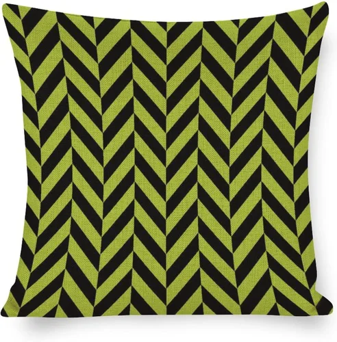 Miniatura 12 de Funda de almohada a cuadros de búfalo verde y negro, 16 x 16 pulgadas, patrón geométrico de cuadros, funda de almohada decorativa moderna para sofá