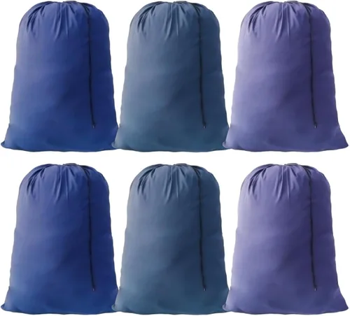 Miniatura 2 de Bolsa de Lavandería Extra Grande Bolsas de Lavandería de Viaje con Cierre de Cordón, 30"x40" Organizador de Ropa Sucia Lavable a Máquina para Azul