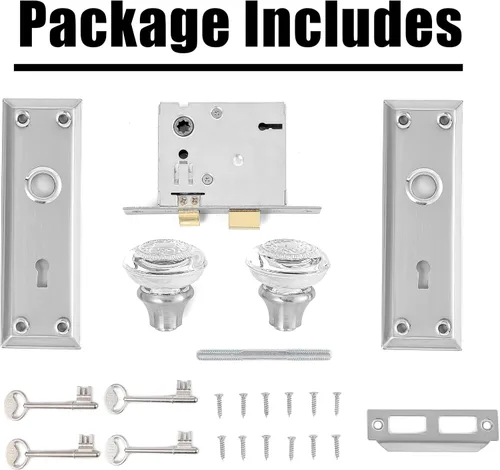 Miniatura 4 de Juego de cerradura de embutir ToPToToo para puerta interior, pomos de puerta de vidrio de cristal interior, reemplazo de perilla de puerta