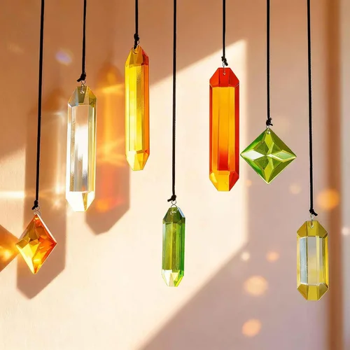Miniatura 2 de HDCRYSTALGIFTS 7 piezas de prismas de cristal atrapasoles para colgar en ventanas, atrapasoles de cristal arcoíris colgantes para ventanas