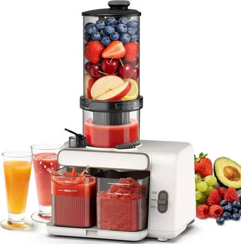 AIZIYO - Exprimidor con canal grande de 5.4 pulgadas, 99% de rendimiento de jugo, sin BPA, separación automática de pulpa, máquina exprimidora de