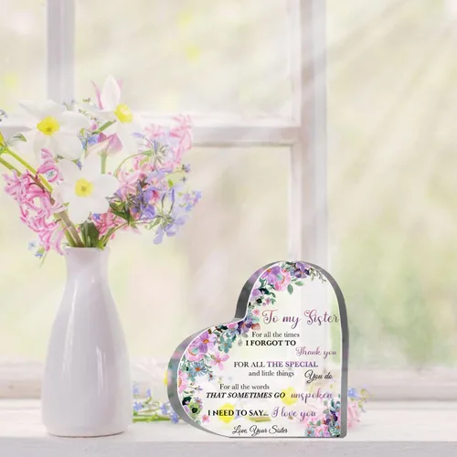 Miniatura 5 de Regalo de agradecimiento para mujeres, regalos de hermana, regalo de amistad, recuerdo de acrílico para mujeres, hermana, mejores amigos, regalo