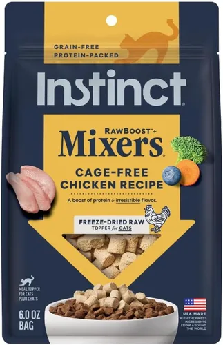 Instinct Guarnición liofilizada de alimento para gato Raw Boost Mixers sin granos, receta completamente natural de Nature's Variety, Pollo