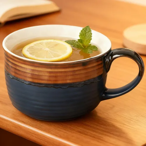 Miniatura 20 de Disoza Taza de Café Grande Violeta de 24 Onzas Taza de Sopa de Gran Tamaño Porcelana 700 ML Taza de Té XXL Cuencos de Cereales Taza de Sopa Ramen