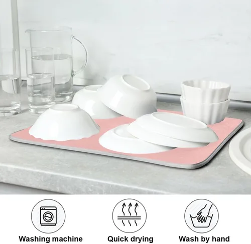 Miniatura 51 de Tapete rojo para secar platos pequeños, accesorios de cocina, tapete escurridor de platos de microfibra, resistente al calor, 16 x 18 pulgadas