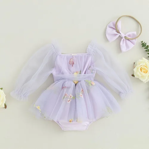Miniatura 3 de Ropa de bebé niña Floral Boho Lace Romper Mameluco Mameluco Mono Mono Traje Verano Ropa Bebé Niñas