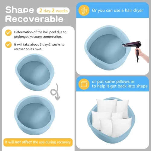Miniatura 4 de SHJADE Piscina de pelotas de espuma para niños pequeños, 35.4"x 11.8" Piscina de pelotas para niños, Piscina de pelotas redonda suave para bebés