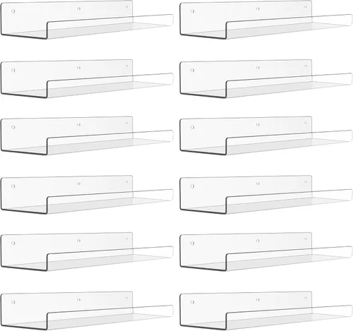 Miniatura 26 de upsimples Estantes acrílicos para decoración de pared, estante de exhibición de 15 pulgadas, organizador de perfumes para baño, dormitorio, sala