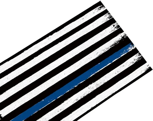 Miniatura 6 de Thin Blue Line Camino de mesa negro – Lino de algodón de 36 pulgadas de largo, bufandas de vestir de la bandera de Estados Unidos, camino de mesa
