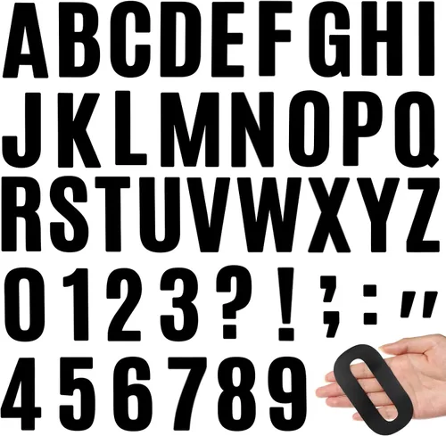 Miniatura 8 de Qilery 32 hojas de 0.5 pulgada de calcomanías de letras y números autoadhesivas, letras de vinilo alfabéticas de gran fuente, etiquetas de números