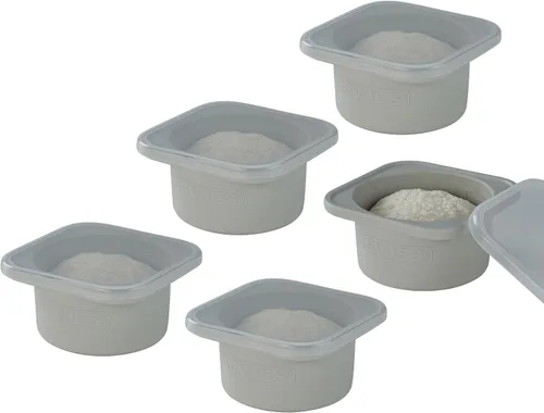 Miniatura 14 de Recipientes apilables de silicona para probar masa de pizza artesanal con tapas - paquete de 2/3/4/5 unidades - porción de 500 ml