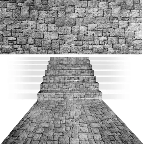 Chuangdi Cortinas de pared de piedra de ladrillo, papel tapiz de ladrillo para puerta, mantel extraíble para Halloween, Mardi Gras, decoración del