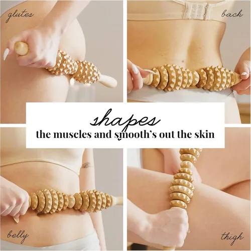 Miniatura 5 de Tuuli Accesorios - Rodillo de masaje ovalado de madera, rodillo corporal multifuncional para celulitis, tensión muscular y apoyo a la salud