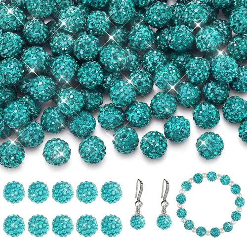 Miniatura 9 de Hicarer 120 cuentas de diamantes de imitación para pulseras, fabricación de bolígrafos de 0.394 pulgadas (0.394 in) de cristal brillante, arcilla