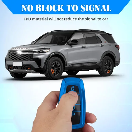 Miniatura 4 de QBUC para Ford Funda para llavero con llavero, Funda de TPU suave para llave de coche Compatible con Ford Fusion F150 F250 F350 F450 F550 Edge
