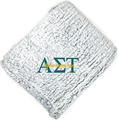 Miniatura 19 de Go Greek Chic Alpha Chi Omega - Manta de sherpa bordada (azul marino)