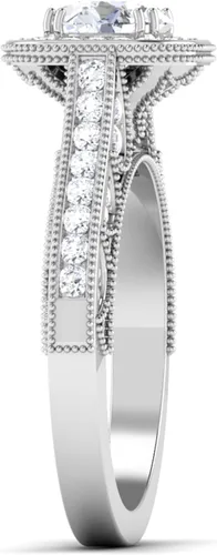 Miniatura 3 de CUSTOMIZE JEWELS Anillo de compromiso redondo de 4.40 quilates con certificación IGI con diamantes creados en laboratorio, con milgrain en oro rosa