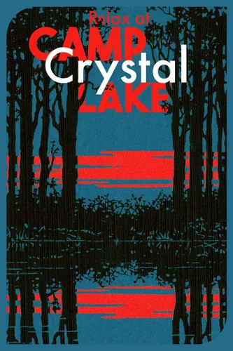 Póster de película Relax at Camp Crystal Lake, estilo retro, vintage, decoración de Halloween aterradora, póster de pared de 12 x 18 pulgadas