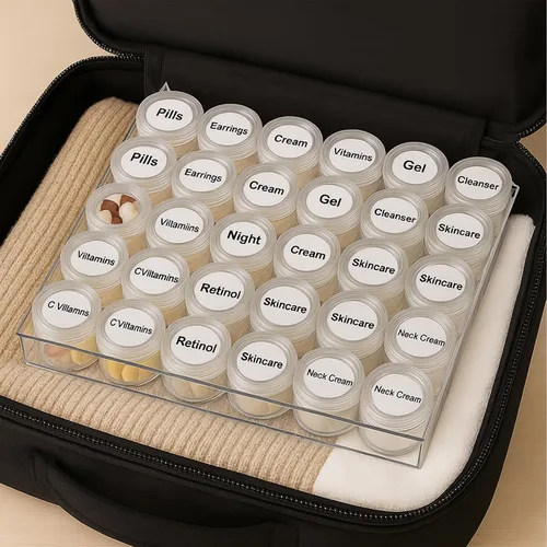 Miniatura 7 de BigOtters Contenedores de almacenamiento de pintura de diamante de 30 rejillas, estuche organizador portátil de cuentas con tapas para manualidades