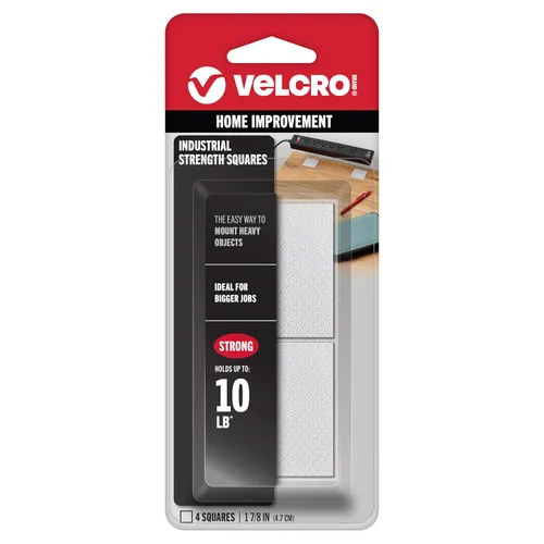 Miniatura 8 de Velcro Brand Cuadrados de Servicio Pesado con Adhesivo 4 Juegos, Negro Sujetadores de Gancho y Bucle de Fuerza Industrial Soporta 10 Libras
