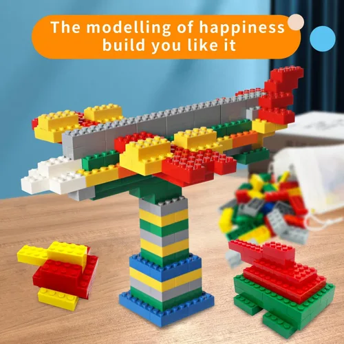 Miniatura 6 de Bloque de construcción multicolor, 121 piezas de 2 x 4, compatible con bloques de construcción clásicos, juguetes creativos de bloques
