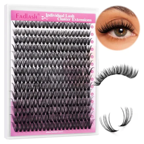 Miniatura 47 de Extensiones de pestañas en racimo 20D, bandeja mixta con pestañas individuales en racimo, de visón negro, para colocar en casa, maquillaje