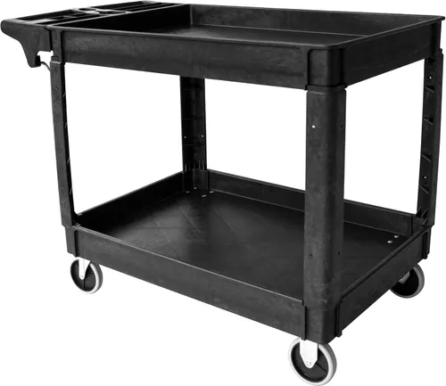 Miniatura 12 de MaxWorks 80855 Carrito de PP de servicio utilitario de 500 libras con dos bandejas y ruedas 30 pulgadas x 16 pulgadas Dimensiones totales