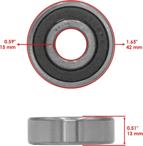 Miniatura 2 de Caltric Kit de rodamientos de bolas de rueda delantera compatible con Suzuki Vs800Gl Vs-800Gl Intruder 800 1992-2004