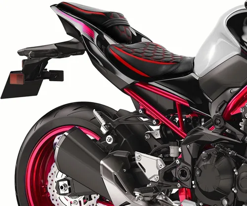 Miniatura 6 de SLMOTO Cojín de asiento de motocicleta para asiento delantero y trasero, asiento de conductor y pasajero, apto para Kawasaki Z900 Z 900 2017-2023