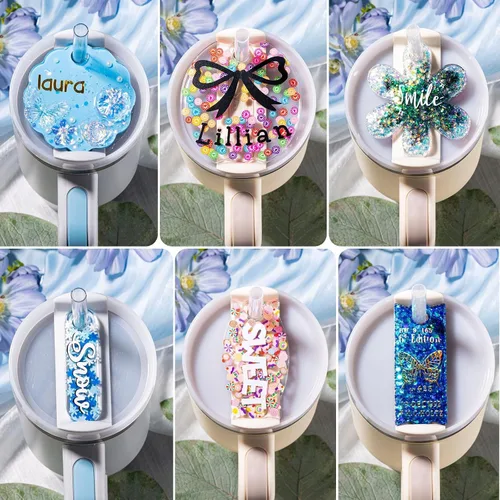 Miniatura 5 de LET'S RESIN Moldes de Resina para Placas de Nombre para Tapas de 20oz/30oz y 40oz, 16 Cavidades 2 Piezas Moldes de Silicona para Etiquetas de Nombre