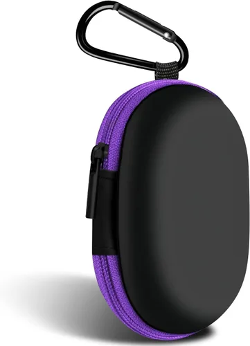 Miniatura 26 de Estuche cuadrado para auriculares, bolsa de almacenamiento portátil de EVA, organizador de accesorios para teléfono celular con mosquetón