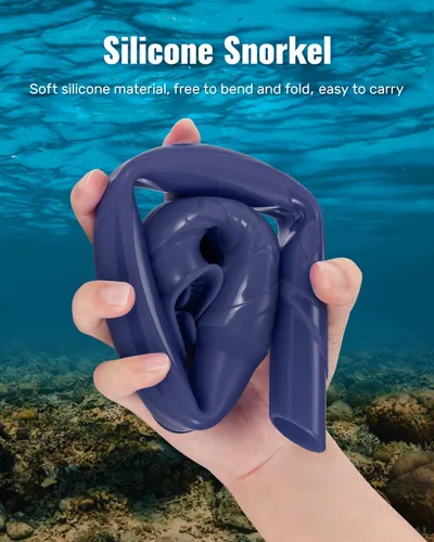 Miniatura 5 de WSTOO Adults Diving Snorkel Breathing Tube Silicone Flexible Foldable Snorkel Anti-Drop for Freediving Swim Training,Diving and Scuba Diving,Easy to
