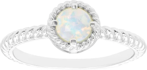 Anillo apilable de plata de ley 925 natural o cultivado en laboratorio, elección de colores y silueta de gemas, Metal Gema, Topacio
