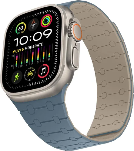 Miniatura 36 de Compatible con correa de Apple Watch de 49mm 46mm 45mm 44mm 42mm 41mm 40mm 38mm, correa de bucle magnético ajustable de silicona para iWatch Ultra
