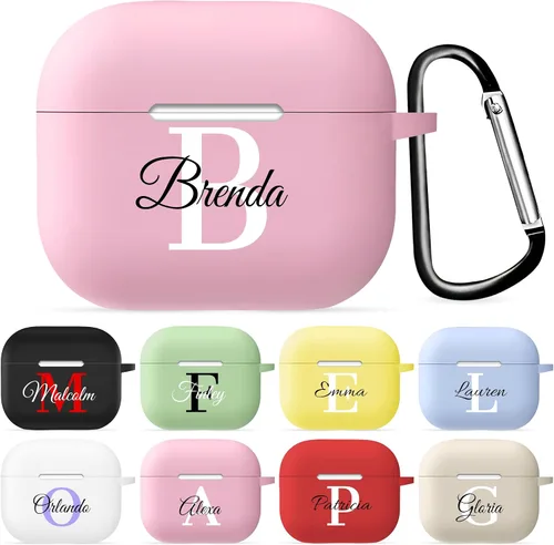 Miniatura 11 de Funda con nombre e iniciales personalizadas para AirPods Pro 2 – TPU a prueba de golpes, carga inalámbrica y llavero – Ideal para cumpleaños