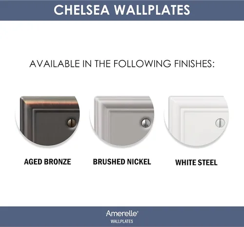 Miniatura 4 de Amerelle 149R4DB - Placa de pared Chelsea, 4 interruptores de palanca, acero, bronce envejecido, paquete de 1