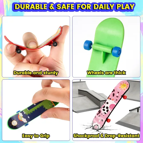 Miniatura 5 de LovesTown 50 patinetas de dedo para recuerdos de fiesta, mini patineta para dedos, juguetes de regalo para niños, cumpleaños, bolsas de regalo
