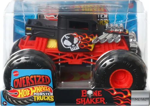 Miniatura 5 de Hot Wheels Monster Trucks, camión monstruo de gran tamaño, camión de juguete fundido a presión a escala 1:24 con ruedas gigantes y diseños geniales