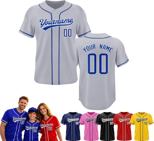 Miniatura 24 de Camiseta de béisbol personalizada, nombre del equipo, número de equipo, logotipo, camisetas impresas cosidas, uniformes deportivos, regalos