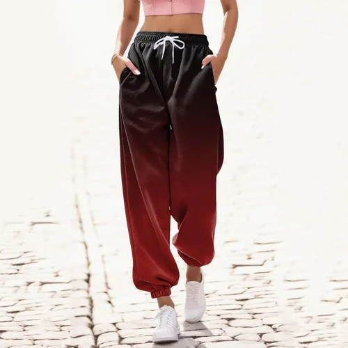 Miniatura 2 de DSODAN Sweatpants for Women Cinch Bottom Drawstring Elastic Waist Pants Sporty Athletic Joggers Trousers with Pockets