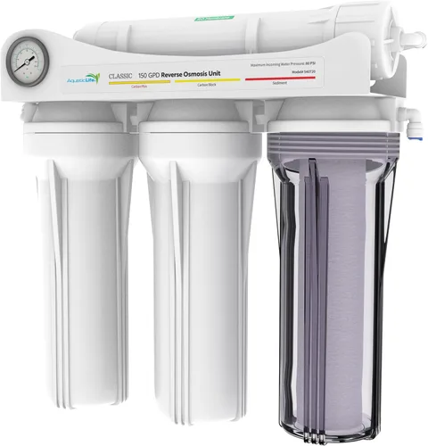 Miniatura 7 de Aquatic Life Sistema de Filtro de Agua por Ósmosis Inversa de 5 Etapas para Hidroponía, Unidad de Filtración RO, Alta Eficiencia, 200 GPD
